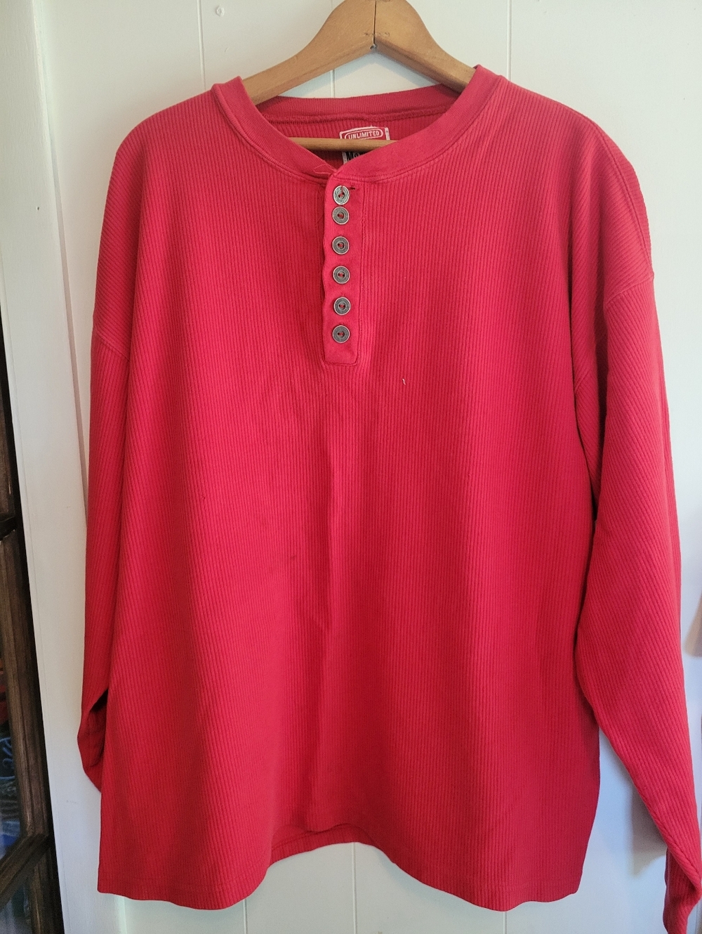 Vintage 90s Marlboro Mens XL Heavyweight Ribbed Knit Henley T-Shirt